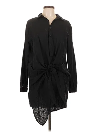 Pre-owned White Fox Long Sleeve Blouse In Black