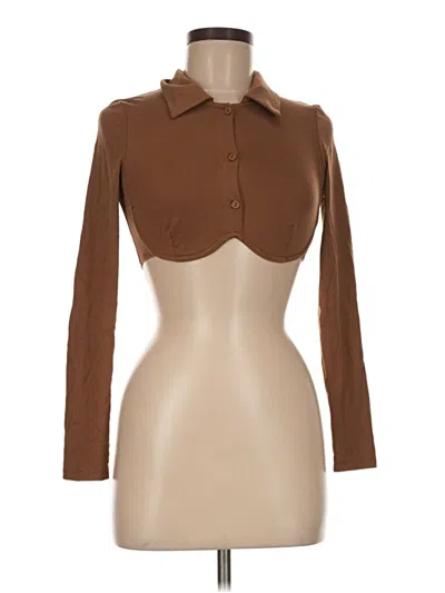 Pre-owned White Fox Long Sleeve Blouse In Brown