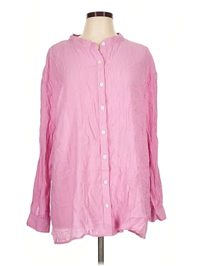 Pre-owned White Fox Long Sleeve Blouse In Pink