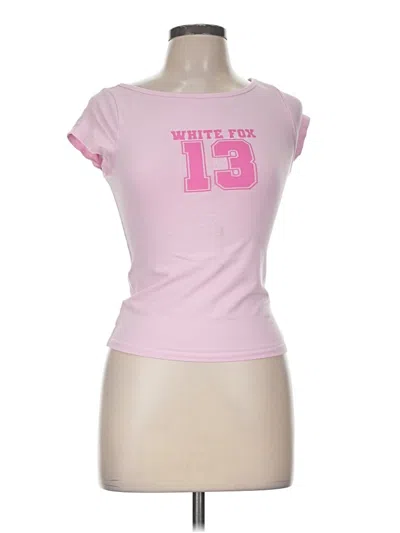 Pre-owned White Fox Short Sleeve T-shirt In Pink