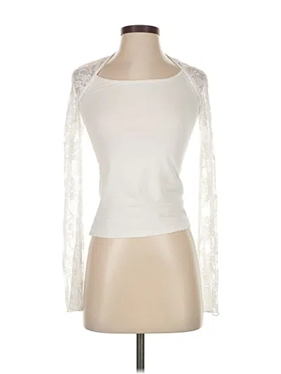 Pre-owned White Fox Shrug In White