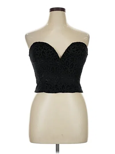 Pre-owned White Fox Sleeveless Top Black Strapless Neckline Tops