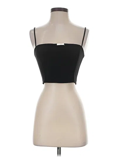 Pre-owned White Fox Sleeveless Top Black Strapless Neckline Tops