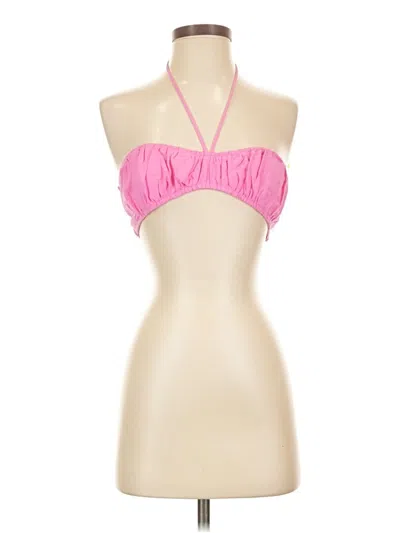 Pre-owned White Fox Sleeveless Top Pink Halter Neckline Tops