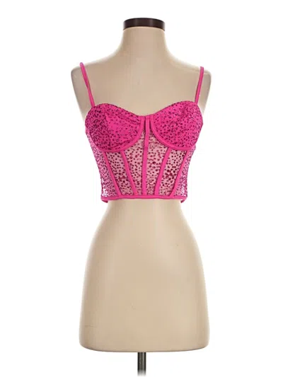 Pre-owned White Fox Sleeveless Top Pink Sweetheart Neckline Tops