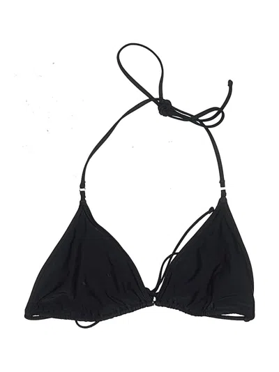 Pre-owned White Fox Swimsuit Top Black Solid Pattern Swimwear