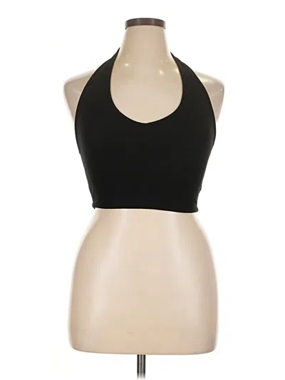 Pre-owned White Fox Tank Top Black Halter Neckline Tops