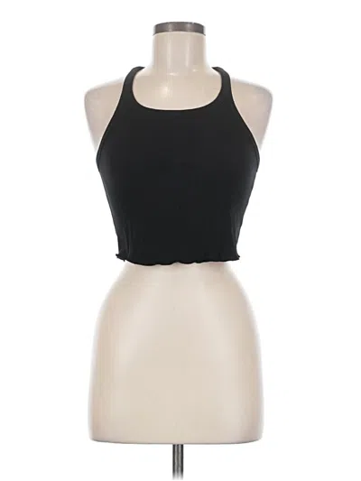 Pre-owned White Fox Tank Top Black Halter Neckline Tops