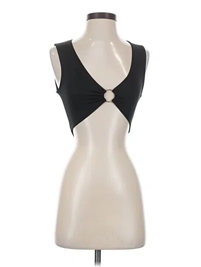 Pre-owned White Fox Tank Top Black Strapless Neckline Tops