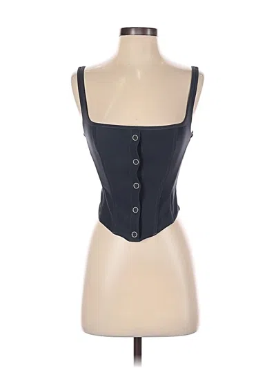 Pre-owned White Fox Tank Top Black Strapless Neckline Tops