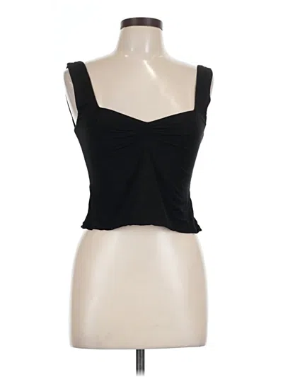 Pre-owned White Fox Tank Top Black Strapless Neckline Tops