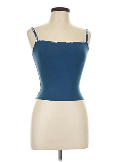Pre-owned White Fox Tank Top Blue Strapless Neckline Tops