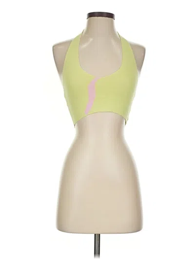 Pre-owned White Fox Tank Top Green Halter Neckline Tops