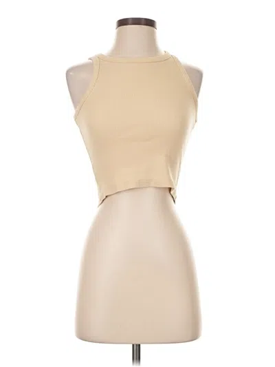 Pre-owned White Fox Tank Top Tan Halter Neckline Tops