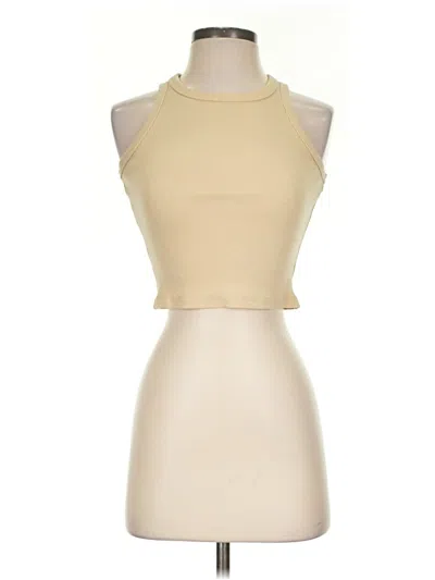 Pre-owned White Fox Tank Top Tan Halter Neckline Tops