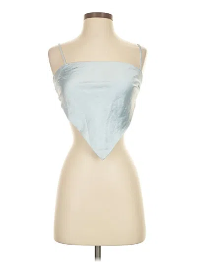 Pre-owned White Fox Tube Top Blue Strapless Neckline Tops