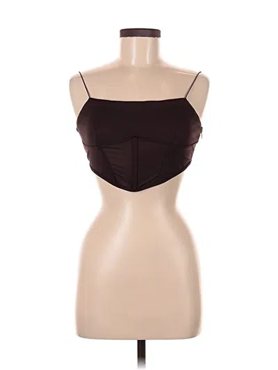 Pre-owned White Fox Tube Top Brown Strapless Neckline Tops