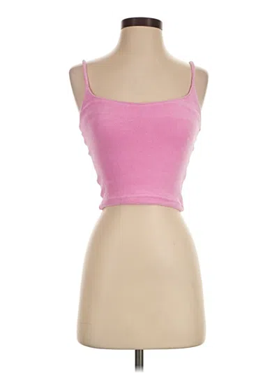 Pre-owned White Fox Tube Top Pink Strapless Neckline Tops