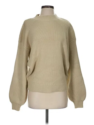 Pre-owned White Fox Turtleneck Sweater In Brown