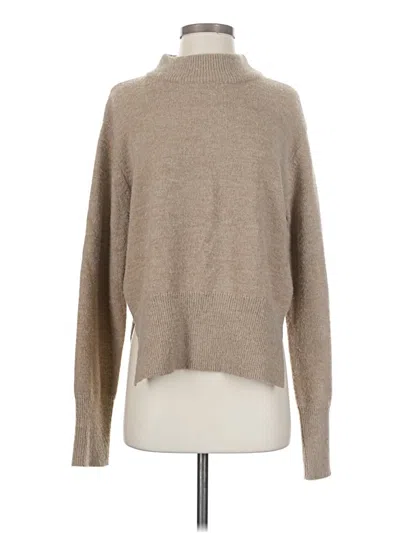 Pre-owned White Fox Turtleneck Sweater In Tan
