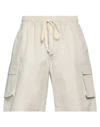 White Home Man Shorts & Bermuda Shorts Beige Size Xl Cotton, Elastane