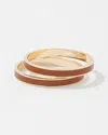 White House Black Market 2-pack Cognac Textured Leather Bangles |  In Brown