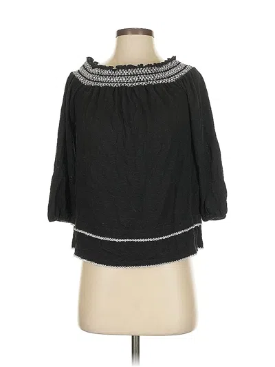 Pre-owned White House Black Market 3/4 Sleeve Blouse In Black