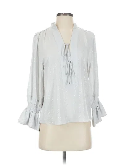 White House Black Market 3/4 Sleeve Blouse In Silver