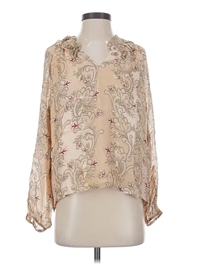 Pre-owned White House Black Market 3/4 Sleeve Blouse In Tan