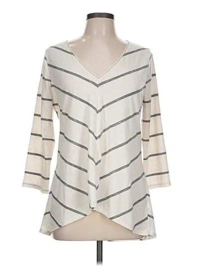 Pre-owned White House Black Market 3/4 Sleeve Blouse In White