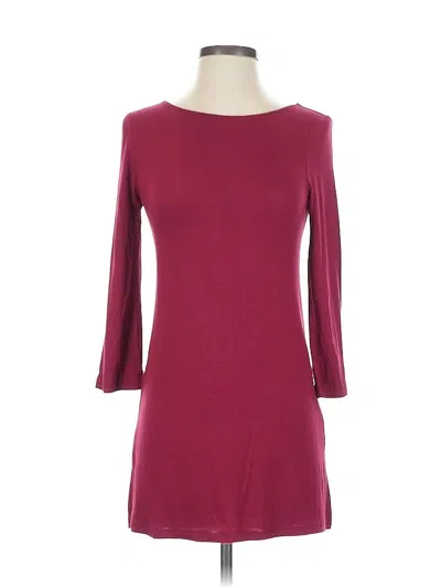 White House Black Market 3/4 Sleeve T-shirt In Burgundy