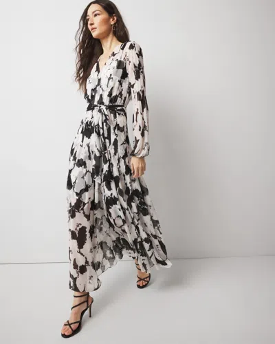 White House Black Market Abstract Floral Maxi Dress In Curio Garden Ecru