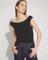 White House Black Market All Ways Stretch At-the-shoulder Top In Black
