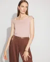 White House Black Market All Ways Stretch At-the-shoulder Top In Metallic