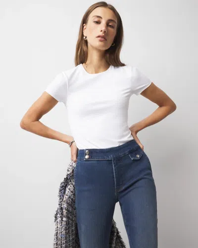 White House Black Market All Ways Stretch Crewneck Tee In White