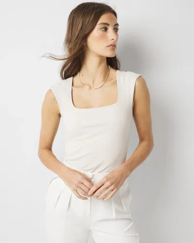 White House Black Market All Ways Stretch Square Neck Top In Pearl Dust