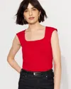White House Black Market All Ways Stretch Square Neck Top In Red