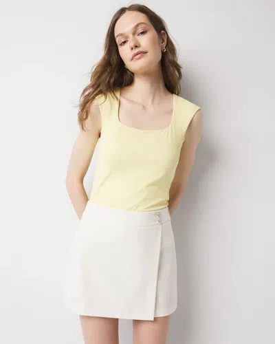White House Black Market All Ways Stretch Square Neck Top In Yellow