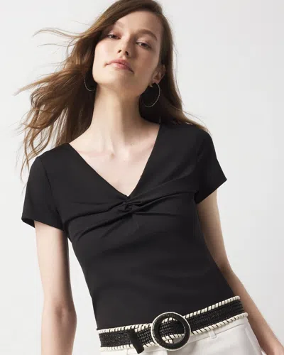 White House Black Market All Ways Stretch Twist Front Tee