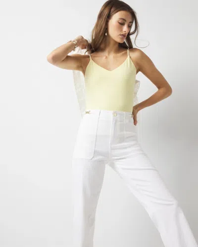 White House Black Market All Ways Stretch V-neck Cami Top In Lemon Spritz