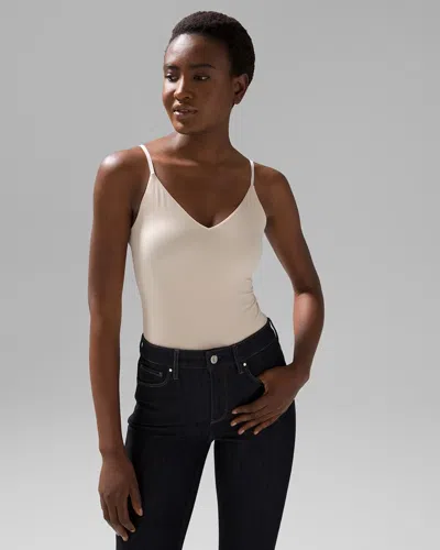 White House Black Market All Ways Stretch V-neck Cami Top In Pale Sand