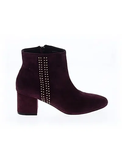 Pre-owned White House Black Market Ankle Boots In Burgundy