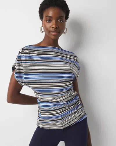 White House Black Market Asymmetric Ruched Top In Hillary Stp Brilliant Blu