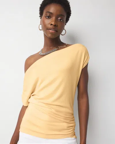 White House Black Market Asymmetric Ruched Top In Yellow