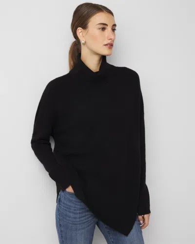 White House Black Market Asymmetrical Hem Turtleneck Sweater In Black