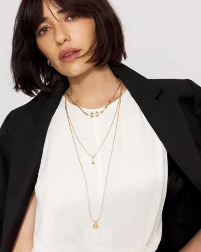 White House Black Market Ball Chain + Pave Convertible Necklace |  In Gold