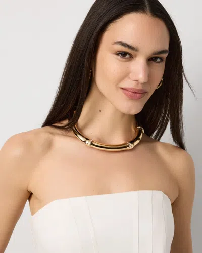 White House Black Market Bamboo Collar Necklace |  In Gold