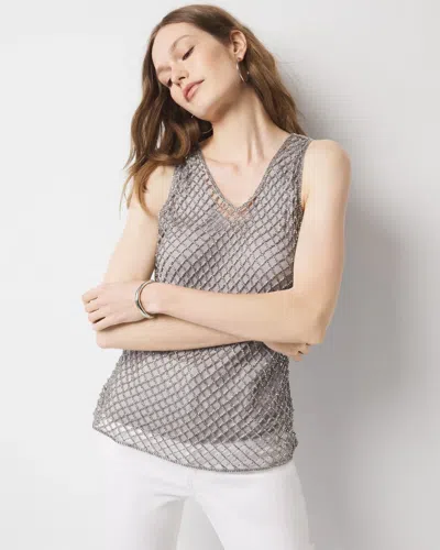 White House Black Market Beaded V-neck Tank Top