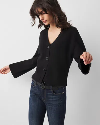White House Black Market Bell Sleeve Cardigan Sweater In Black