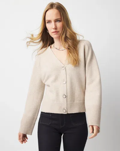 White House Black Market Bell Sleeve Cardigan Sweater In Frosted Toffee